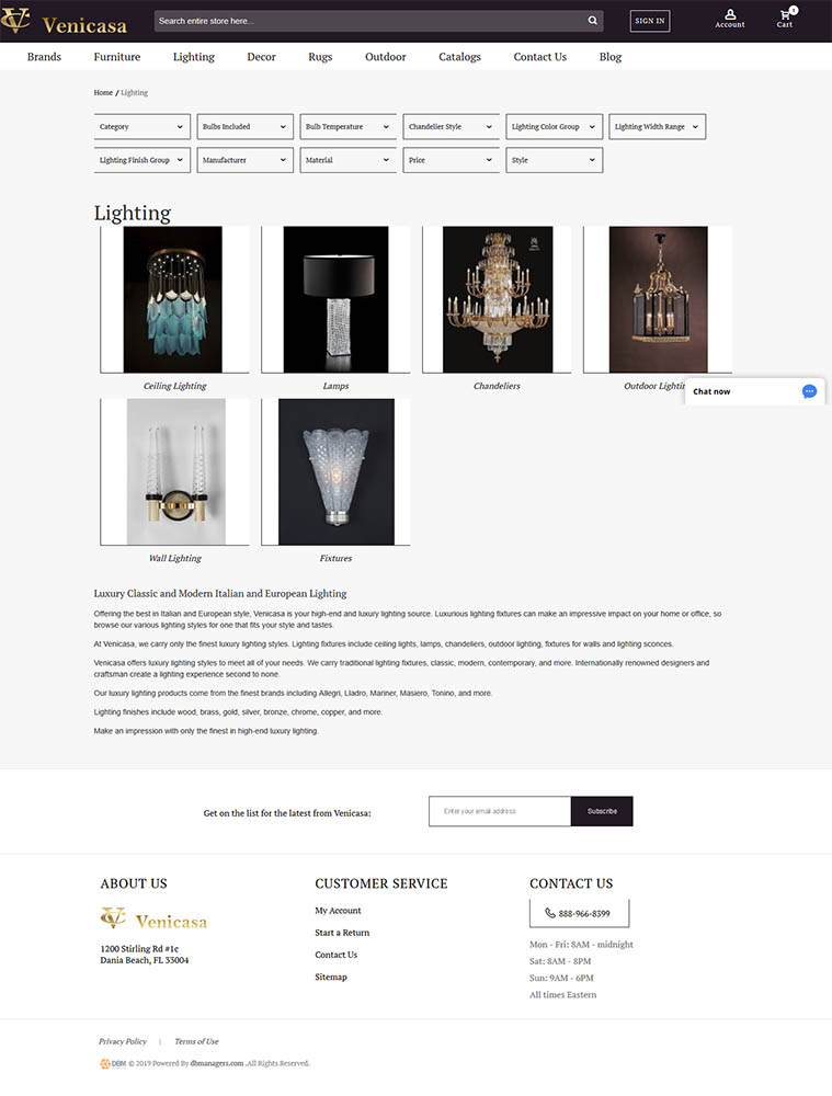 venicasa showroom website