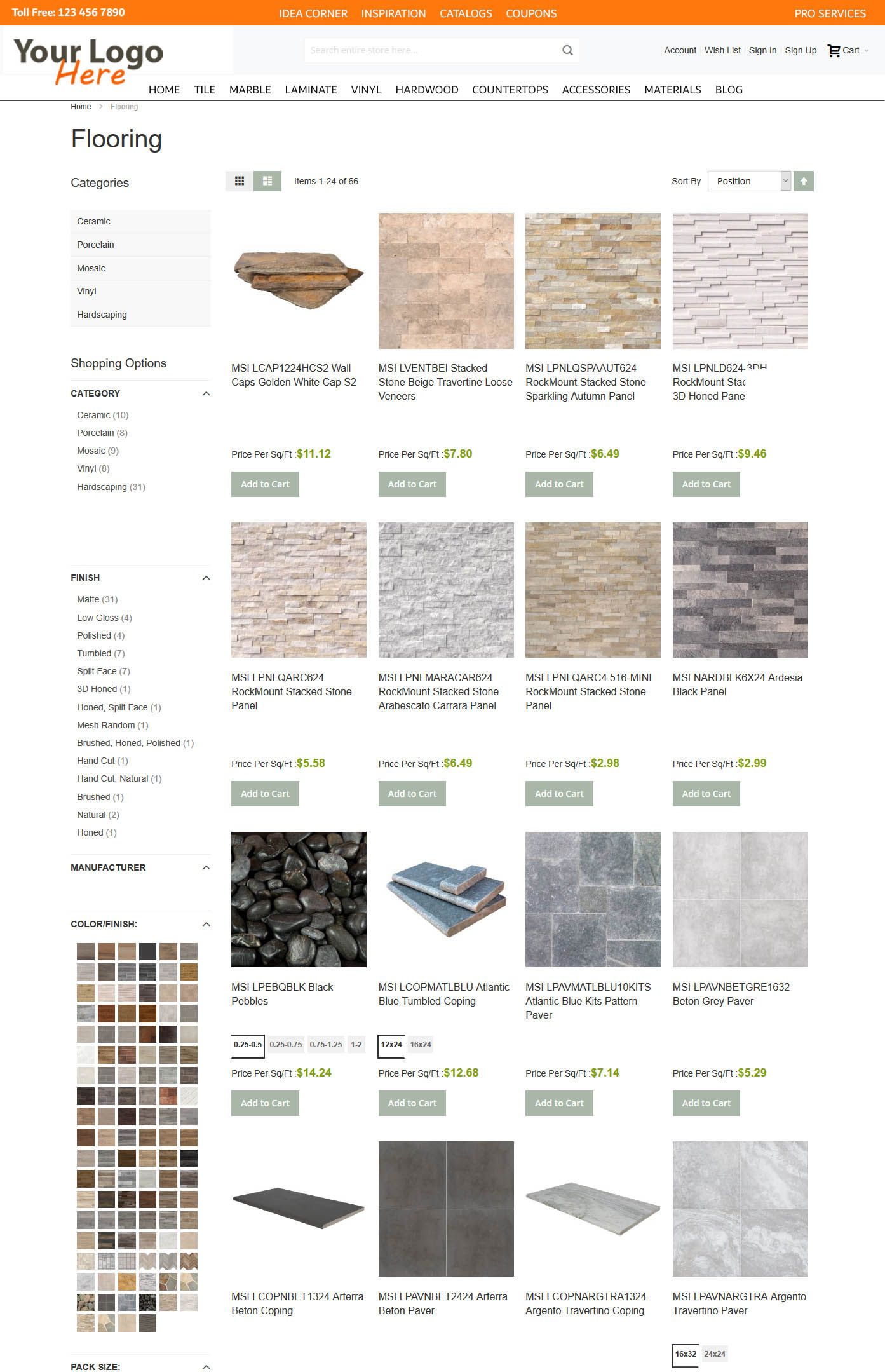 flooring ecommerce website template