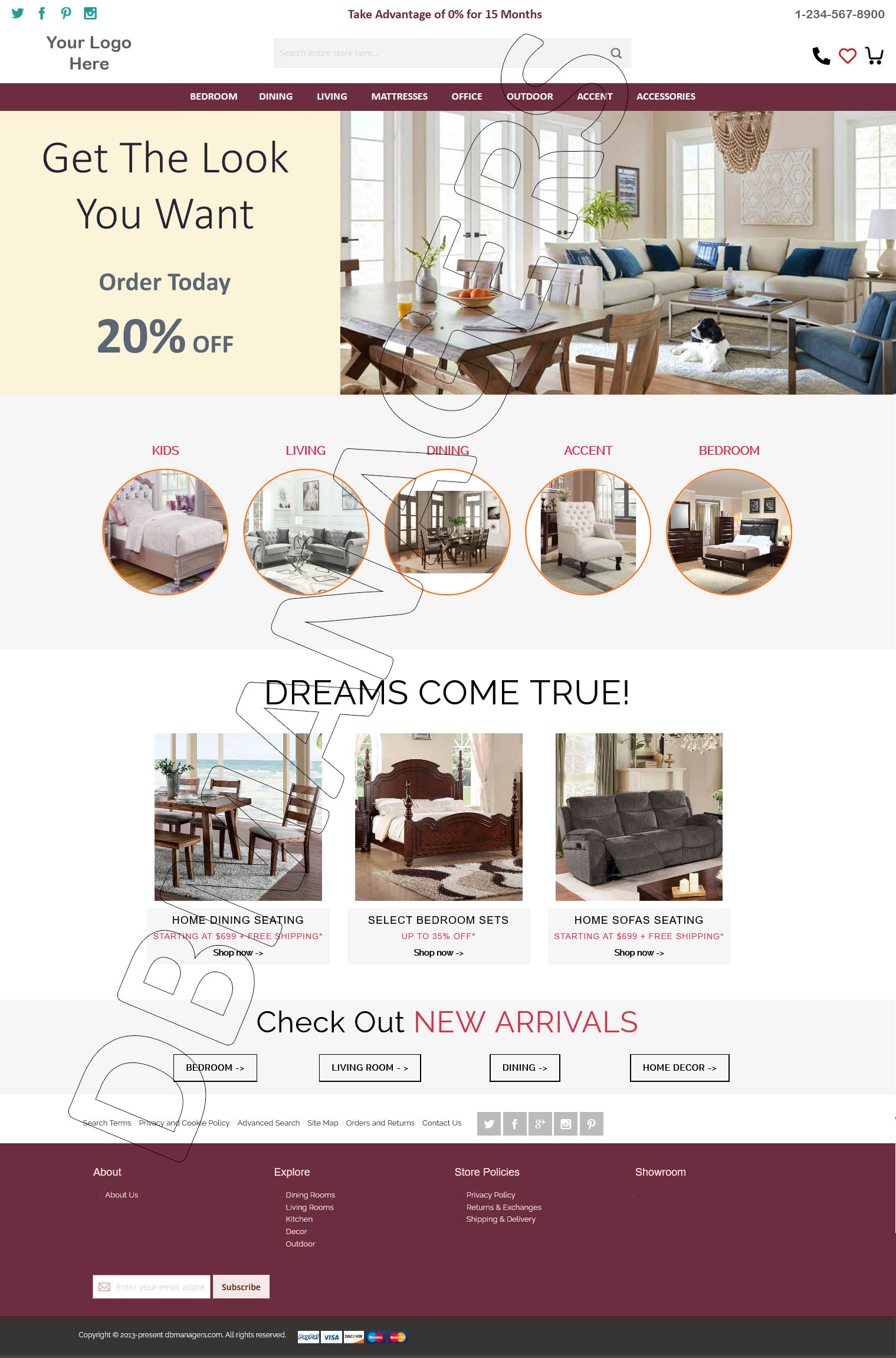 Furniture store website template