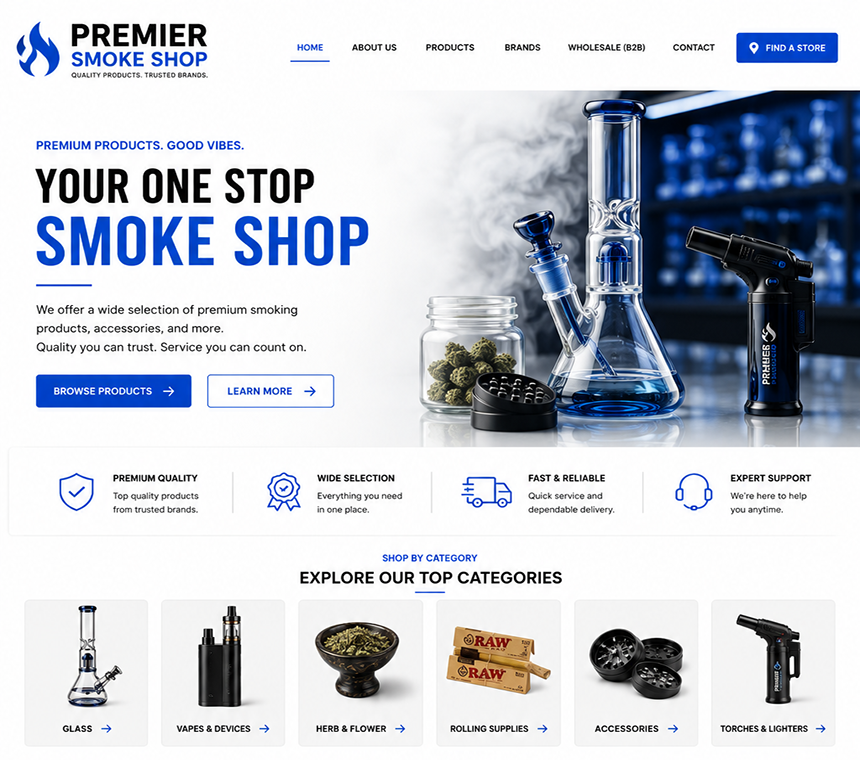 Theme 83 Wholesale smoke shop B2B template preview