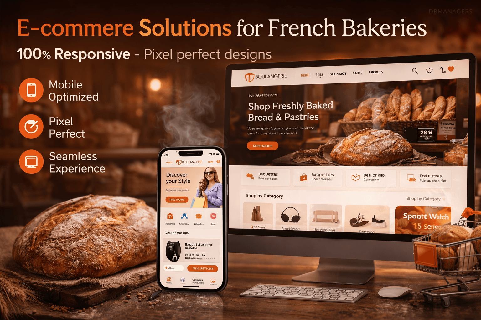 DBManagers eCommerce store development example — French bakery